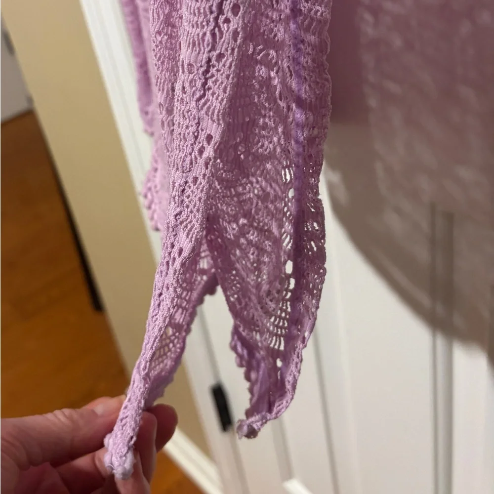 Elegant Purple Lace Girls Bathing Suit Coverup dress